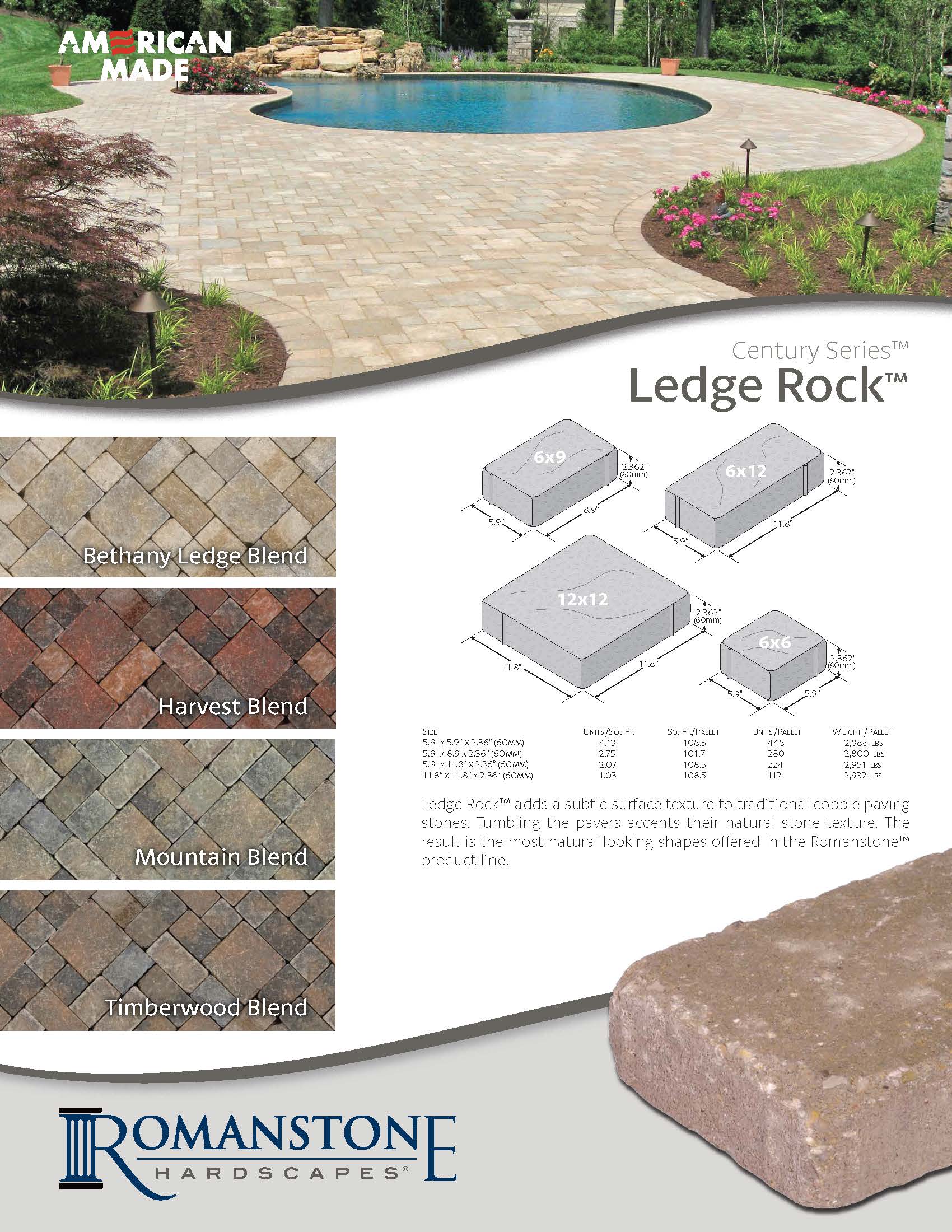 Ledge Rock Cut Sheet